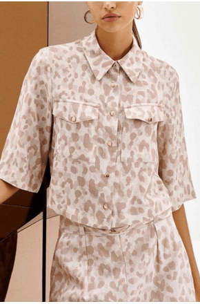 Camisa Manga Curta Cropped Estampada Lez a Lez